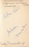 Scholten, Y. (voorwoord) - 10 jaar Nederlandse Comedie  -  -- gesigneerd exemplaar (met handtekeningen van Mary Dresselhuys, Heleen van Meurs, Will van Selst en Jan Verkoren na de voorstelling Cyprienne Van Sardou d.d. 17 maart 1961)