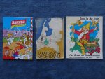 N.n.. - Saroma. Het mysterieuze pakket/ Zakatlasje van Nederland. N.V. Paul C. Kaiser/ Bas in de tuin. Het groei- en bloeiavontuur deel 1. Met de vruchtenplukkers van Hero. 3 titels.