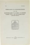 R. Willemyns J.L. Pauwels A. Van Loey J. Moors P. Arents - Verslagen en Mededelingen van de Koninklijke Vlaamse Academie voor Taal- en Letterkunde (nieuwe reeks) Aflevering 1
