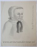 circle of Michiel Jacobus van der Schaft (1829-1889) - [Antique drawing] Portrait of a baby with a bonnet (baby met kapje), ca. 1850-1900.