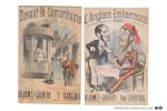 Delormel & Garnier - 4 partitions musicales, Pt. format: 1) Devant la Samaritaine. Chansonette, créée par Paulus à la Scala. Musique de L. Gangloff. 1886. - 2) Le lièvre, la grenouille & la tortue. Fable (Racontée par un Anglais), créée par Paulus, le chanteur ...