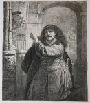 Georg Friedrich Schmidt (1712-1775), after Rembrandt (1606-1669) - [Antique print, etching] Samson threatening his father-in-law (Judges 15:1-3)/Samson bedreigt zijn schoonvader (Rechters 15), published 1756.