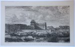 Charles Meryon (1821-1868), after Reinier Zeeman (1623/24-1664) - [Antique print, Etching on chine collé] The old Louvre/Het Louvre museum in Parijs, published 1866.