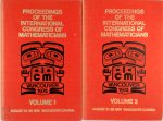 International Congress Of Mathematicians - Proceedings of the International Congress of Mathematicians - 2 volumes August 21-29 1974 Vancouver Canada