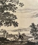 Paul Sandby (1731-1809) - Antique print, etching I Landscape with a ruined castle, published ca. 1775, 1 p.