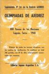 Chess # Editorial Sopena Argentina - Olimpiadas de Ajedrez. XIX Torneo de las Naciones, Lugano, Suiza, 1968