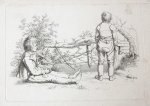 Marcus, Jacob Ernst (1774-1826) - [Antique etching/ets] Study print: two children in the open air. [Etudes gravées de Jacob Ernst Marcus]/Twee kinderen in de open lucht.