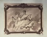 Braun, Ad & Cie, photo atelier. - [Three photographic reproductions, after Charles Chaplin, ca 1880] Scenes with angles (putti) and women, music, painting, philosophy, 3 pp.