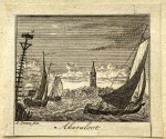 Abraham Zeeman (1695/96-1754) - Antique print, city view, 1730 | Akersloot (with boats and bird's nest), published 1730, 1 p.