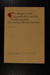 P.C. Boeren - Catalogus van de handschriften van het Rijksmuseum Meermanno-Westreenianum