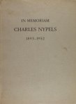 Nypels. - In memoriam Charles Nypels (1893-1952).