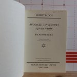 Bloch, Ernest - Bloch, sacred service - Avodath Hakodesh - for baritone, mixed chorus, organ or full orchestra