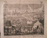 antique print (prent) - Afbeelding van het opbreeken der Belegering van Dordrecht 1418.
