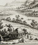 Almeloveen, Jan van (ca. 1652-1683) - [Antique etching/ets] Peasants resting in front of a house. [Set of 6: Various Landscapes]/boeren rustend voor een huis.