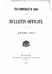 Etat Indépendant du Congo - roi Léopold II - Etat Indépendant du Congo - Bulletin Officiel – Année 1907
