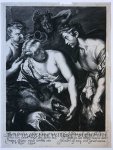 after Cornelis Bloemaert (1603-1684) after Pieter Paul Rubens (1577-1640) - [Antique print, engraving] Meleager bringing the head of the Calydonian wild boar to Atalanta/Meleager brengt de kop van de everzwijn naar Atalanta. 17th century.