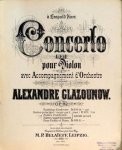 Glasunow, Alexander: - [Op. 82] Concerto (la) pour violon avec accompagnement d`orchestre. Op. 82. Pour violon et piano