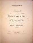 Lemoine, Henry: - Bagatelle sur des motifs de l`opéra Richard coeur de lion de Grétry, pour piano