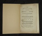  - De Keuren Vande Wees - Camer der Stadt Leyden -///- De Inwijding van het Minne- of Arme Oude Mannen- en Vrouwen- Huis, binnen de Stad Leyden