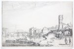 Jan van de Velde II (c. 1593-1641) - [Antique print, etching/ets, Rome] Ponte Sisto and the Tiber in Rome [Set title: Amenissimae aliquot regiunculae... (4th volume)]/Sisto brug in Rome boven de Tiber, published ca. 1620.