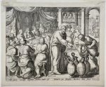 Wierix, Johannes (1549-c. 1618) - [Antique engraving 1646] Et sacra coniugij dignatus foedera tanto est Munere, qui lijmphas Bacchica dona facit (The Marriage at Cana), J. Wierix, published 1646, 1 p.
