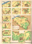 Nationaal Belgische Dienst voor Toerisme - Kaart België per Auto, uitvouwbare kaart (39,5 cm x 41cm) met 19 autoritten door België, goede staat
