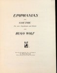 Wolf, Hugo: - Epiphanias von Goethe. Für eine Singstimme und Klavier