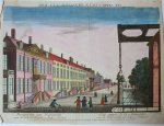 Gottlieb Friedrich Riedel (1724-1784) - [Antique print, handcolored optica, The Hague] VUE AUPRES DE LA MENAGERIE A LA HAYE, published ca. 1750.