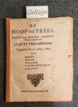 [FRIS, PIETER], - De hoop vol vrees, over de lang verwachte, en noch beslooten uytspraak van 'slants vergadering, vytgesproken den 10 april 1684. Door d'hoop. d'faam. d'vreede. d'gerechtigheyt. en den tydt.