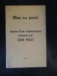 gn auteur - Mise au point. Autour d'une condamnation encourue par Léon Polet