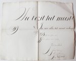  - Calligraphed Dutch saying (Kalligrafie).