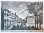 Georg Balthasar Probst (1732-1801) - [Optica print, Optica prent] Gesicht bij de Doelen over de Korte Vijverberg; tot Gravenhaghe, published ca 1770..