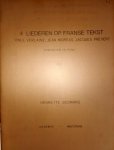 Bosmans, Henriëtte: - 4 liederen op Franse tekst [tekst van] Paul Verlaine, Jean Moréas, Jacques Prévert. Middenstem en piano