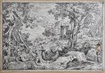 Abraham Genoels (1640-1723) - 2 antique prints, etching I Arcadian landscapes (Arcadisch, utopisch landschap), published ca. 1650 and 1684, 2 pp. Abraham Genoels (1640-1723) - 2 antique prints, etching I Arcadian landscapes (Arcadisch, utopisch landschap), published ca. 1650 and 1684, 2 pp.