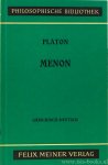 PLATO - Menon. Auf der Grundlage der Übersetzung von Otto Apelt in Verbindung mit Else Zekl neu bearbeitet und herausgegeben von Klaus Reich. Griechisch-Deutsch.