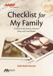 Hurme, Sally Balch - ABA / AARP Checklist for My Family A Guide to My History, Financial Plans, and Final Wishes