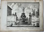 Unknown engraver, Pieter Schenk (1660-1713) - [Antique print, etching/ets, Rome] FONS maximé... Views of Rome [Set title] (Monte Giordano, Palazzo Orsini, Palazzo Taverna), published 1705, 1 p.