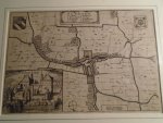 Blaeu, Joan. Kopergravure - Schagen:  "Het Kasteel te Schagen met omgeving". ( Prenten, gravures, aquarellen ).