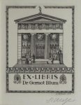 Metzler, Hansjörg. - Exlibris voor Dr. Gernot Blum. Metzler, Hansjörg. - Exlibris voor Dr. Gernot Blum.