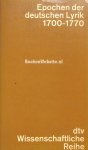 Diversen - Epochen der deutschen Lyrik 1700-1770