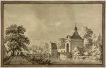 attributed to Cornelis Pronk (1691-1759) - [Antique drawing, watercolour] View on the Benschopperpoort in IJsselstein, ca. 1750, 1 p.