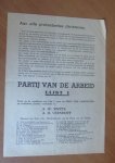 Partij van de Arbeid - Partij van de Arbeid. "Aan alle protestantse christenen". Verkiezingspamflet 1946. Gemeente Groningen