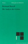 RUSSELL, B. - Die Analyse des Geistes. Übersetzt von Kurt Grelling.