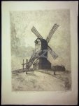 UNKNOWN (SIGNED IN PENCIL BUT UNREADABLE), - Windmill in landscape, 1940