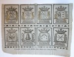  - Centsprent: Coats of arms of Friesland and Frisian cities.
