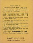 LUSCHNAT, David - Sonette vom Weg und Sinn.