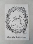 Thijsse, Bep - Postkaarten 8 met Hartelijke gelukwensen, 1 met tekst