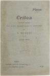 Platon - Criton - texte Grec avec notes grammaticales et littéraires.