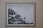 Schwegman, Hendrik (1761-1816) - [Antique print, etching] Farm house on a lake/Boerderij bij meer.