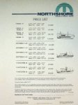 Northshore - Price List Northshore Yachts 1990